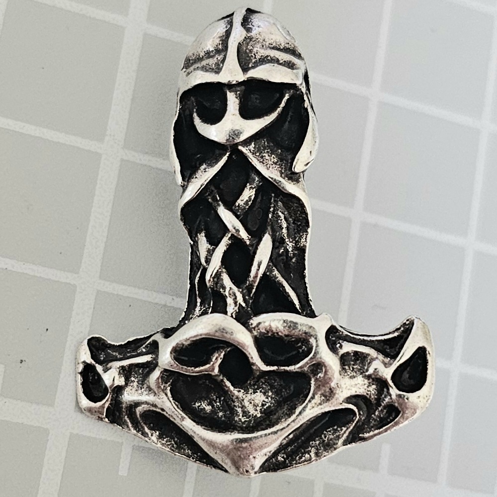 WIKINGERHELM-HAMMER,Fb:silber,Thor,Mjölnir,Mittelalter