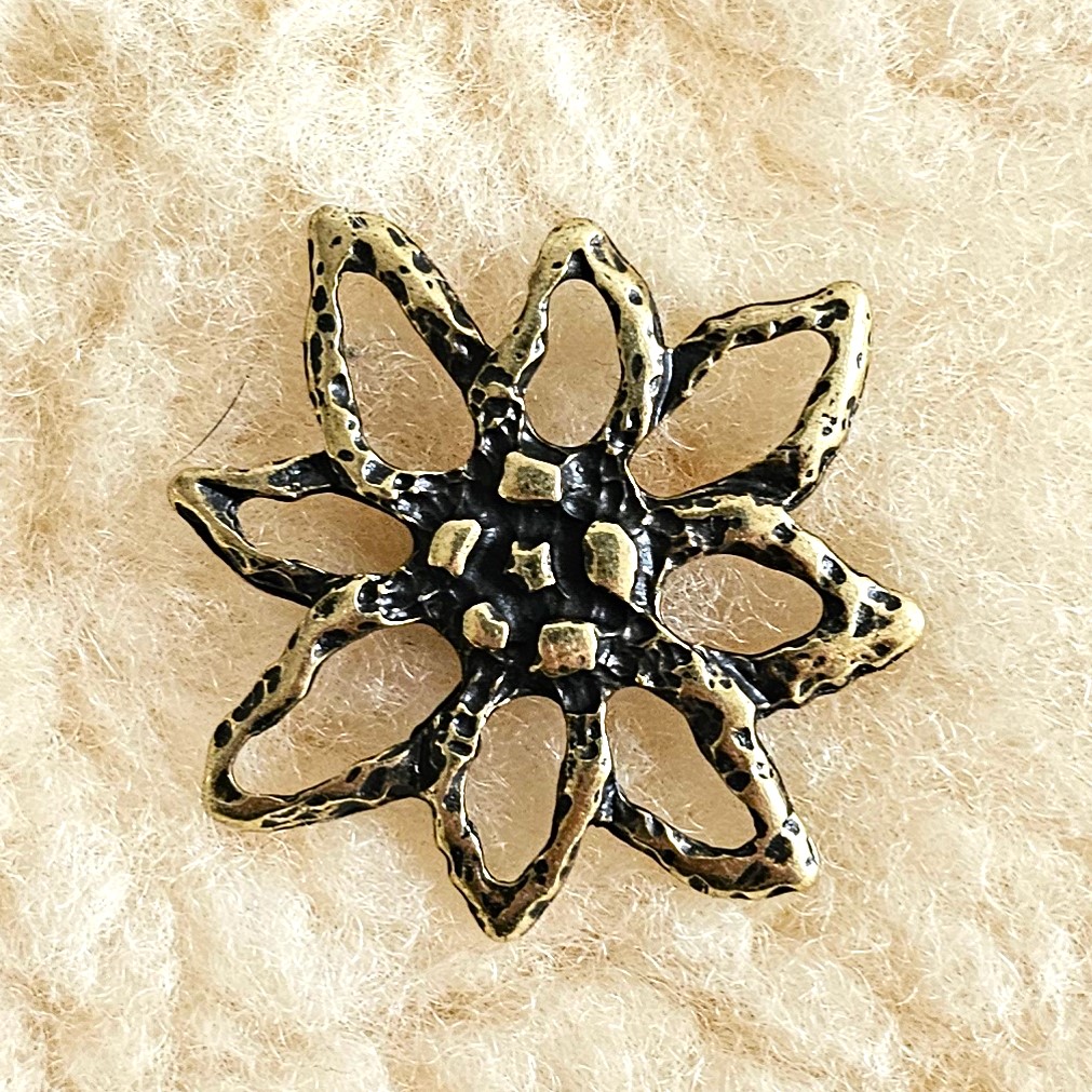 EDELWEISS outline, Fb:messing,Beschlag,Tracht,Alpen,Blume