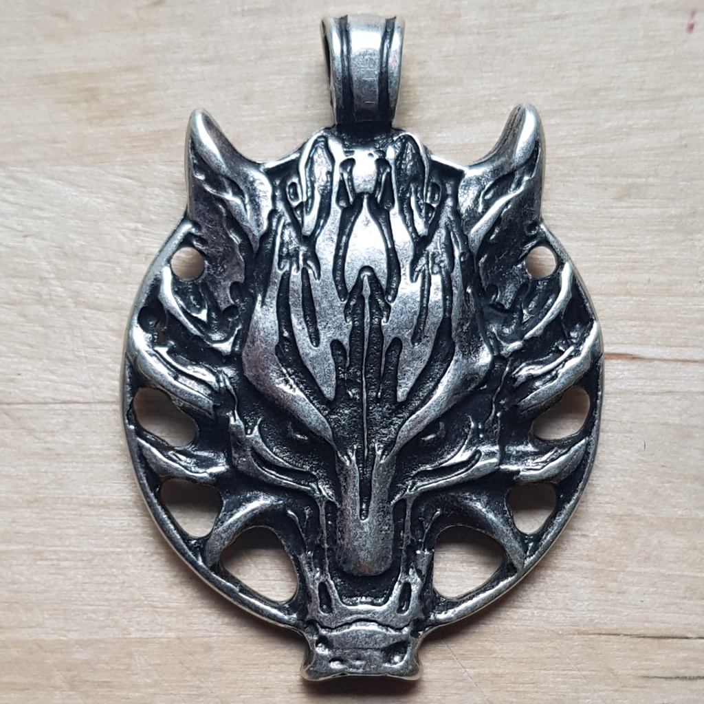 Anhänger ULFUR,Fb:silber,Wolf,Mittelalter,Larp,Gothik,Hexe