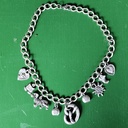 Halskette WIESN,Fb:silber,OKTOBERFEST,WASN,GÄUBODEN,Trachten-Schmuck