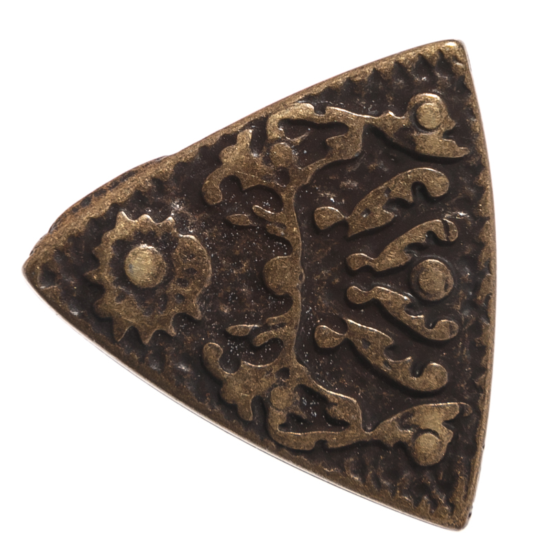 altmessingfarbene Mittelalter Gürtelspitze 4cm