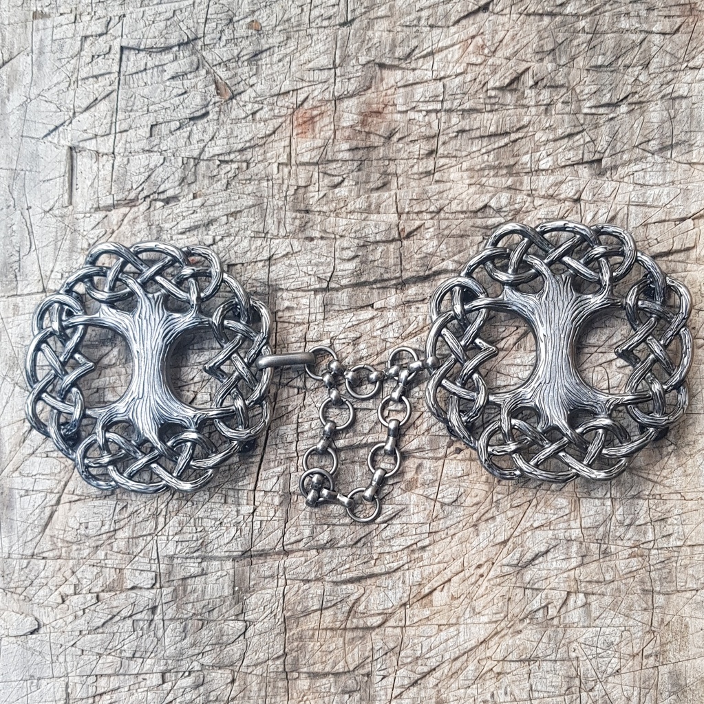 YGGDRASIL Gewand-Verschluß "XL",Fb:eisen,Weltenesche,Baum,Mantel,Fell,Umhang,Mittelalter,Larp