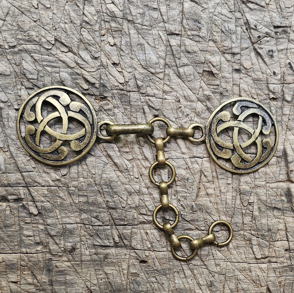 TRISCEL KNOT,Fb:altmessing,Verschluss,Wikinger,Kelten,Mantel,Umhang,Mittelalter,Larp