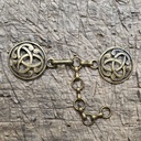 TRISCEL KNOT,Fb:altmessing,Verschluss,Wikinger,Kelten,Mantel,Umhang,Mittelalter,Larp