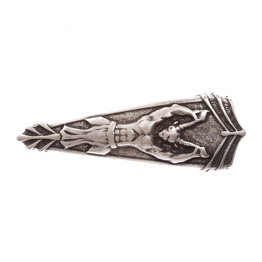 [B681-1] Baphomet Gürtelschließe silberfarben – Fantasievolle 3 cm Schnalle mit Dämonen- oder Kriegermotiv