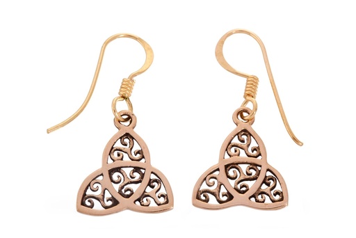 [ohb147] RUNA Ohrringe aus Bronze – Keltischer Triskel Trinity Ohrhänger 3 cm