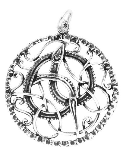 [av43] Anhänger RAGNARÖK PITNEY aus Silber – Großer Wikinger Amulett 4 cm Ø