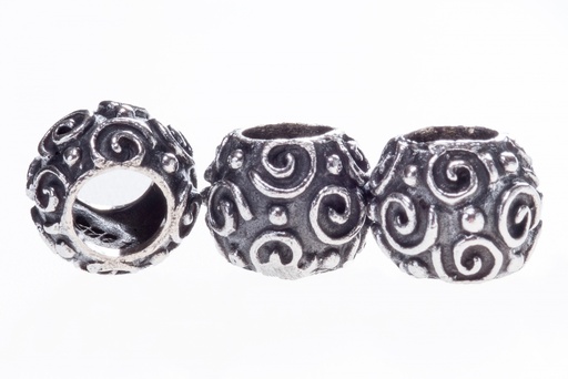 [WK-1393-2015] AKÎRA Haar- und Bartperle – Bohemia Lebensspiralen in Silber