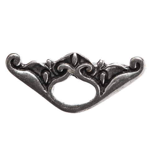 [N-312-1] Befestigungsöse silberfarben – Mittelalterlicher Beschlag für Gürtel, Taschen & Lederarbeiten (44 mm)