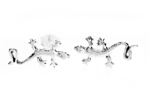 [ost19] Ohrstecker 'Lana Gecko' Sterling Silber 925 - Schmuck für Mittelalter, Reenactment und Larp