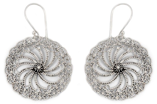 [oh130] Ohrhänger Sól Wikinger Sonne aus Silber 925 – Nordischer Sonnen-Schmuck 2,8 cm Ø
