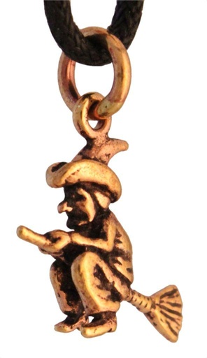 [amb178] Schmuckstück  Schmuck Anhänger ZUNI 2.2 cm Kleine Hexe Bronze 2.2 cm