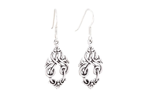 [oh98] Ohrhänger Manja Medieval aus Silber 925 – Mittelalter Ornament Ohrschmuck 4,1 cm