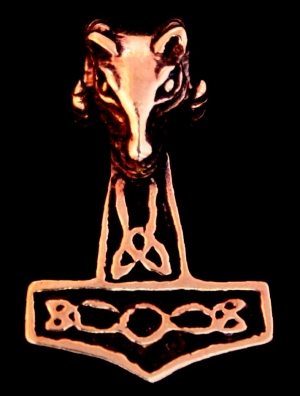 [Atb35-2] Thorshammer Mjölnir Anhänger 'Ram - Widderhammer' aus Bronze - Mittelalter, Larp, Reenactment Schmuck