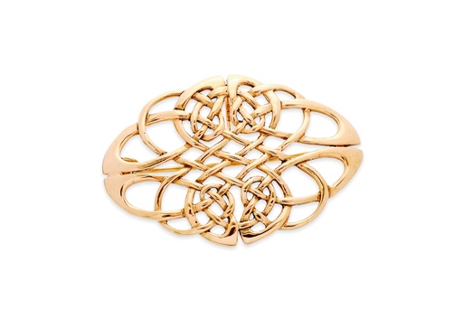 [Fb36-2] Schmuck Fibel Aidan – Keltischer Knoten 5,5 cm – Bronze – Historische Brosche für Gewänder und Umhänge 
