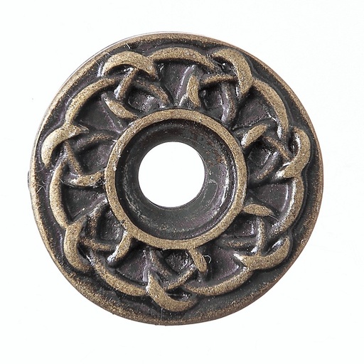 [N-282-21] Celtic Ringknot Zierniete in Altmessing – Keltischer Kreisbeschlag Ø 20 mm
