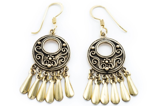 [ohb530] Ohrhänger Viking Jora aus Bronze – Wikinger Ohrschmuck 4,8 cm beweglich 