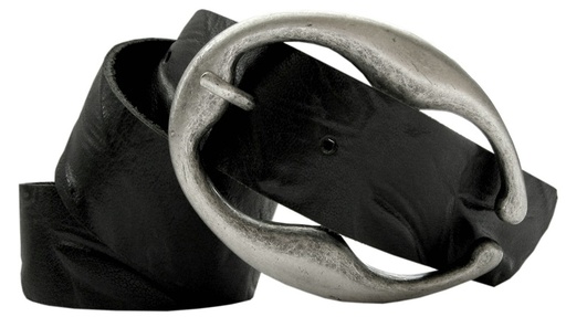 [B1405-1] Gürtelschließe „EIGHT 40“ in Silber – Geschwungene Vollschließe für 4 cm Riemen