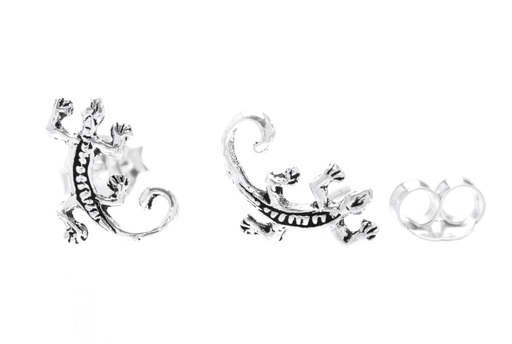[ost71] Ohrstecker Echse NOA aus 925er Silber – Glücksboho Schmuck 9 mm Eidechsen Motiv