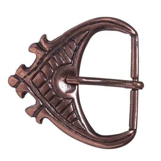 [B685-4] Gürtelschließe „Erik“ in Kupferoptik – Wikinger-Schließe für 4 cm breite Riemen