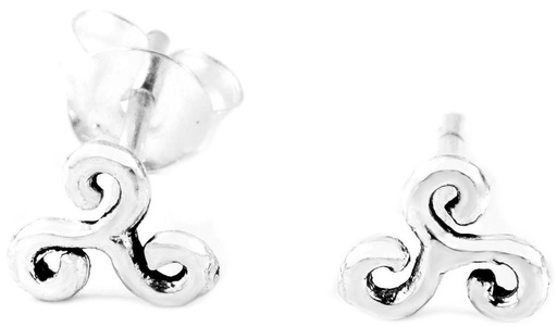 [ost2] Ohrstecker 'Keltisches Triskel' Sterling Silber 925 - Schmuck für Mittelalter, Reenactment und Larp