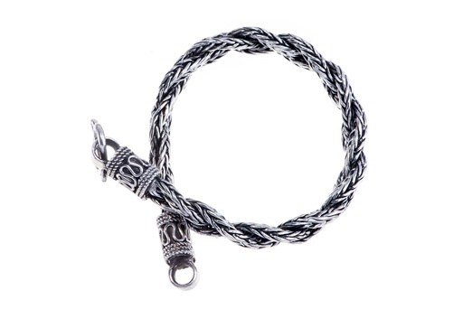 [ark25] Wikinger Armkette AKUNA aus 925er Silber – 20,5 cm nordische Armkette im Drachenstil