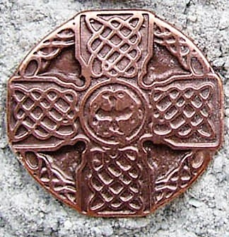 [33651] keltisches Flechtkreuz, kupferfarbener Beschlag