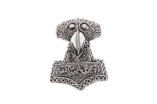 [at41] Anhänger Thorshammer THORSAN aus Silber – Schonen Mjölnir Replik 3,3 cm