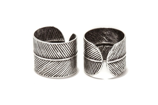 [ok13] Elfen Ohrklemme "Naomy" aus Silber 925 – Filigranes Federmotiv 1,1 cm