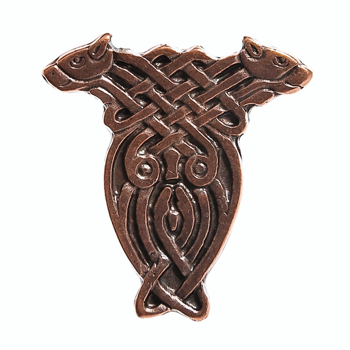 [32830] Celtic Draggs Zierniete in Kupferoptik – Keltischer Doppeldrachen-Knoten 27 mm