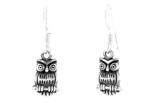 [oh140] Ohrhänger „Nilah – Kleine Eulen“ aus 925er Silber – Tierohrringe 1,3 cm