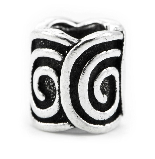 [ap69] Haar- & Bartperle "Leverne" aus Silber 925 – Lebensspirale für Zöpfe & Schmuck 7 mm