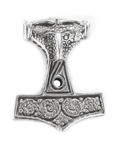 [at40] Anhänger Thorshammer SCANIA aus Silber – Mjölnir mit Spiralmuster 2,4 cm