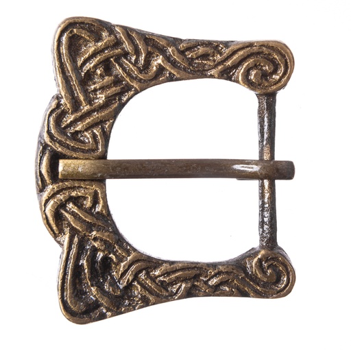 [B662-2] Messing-Gürtelschnalle "Brunhild" – Filigrane Knotenschließe für 2 cm Riemen