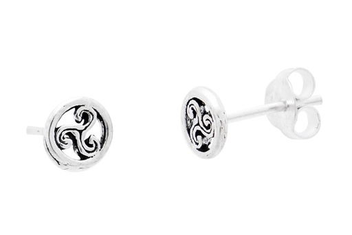 [ost9] Keltische Ohrstecker Ciana aus Silber – Triskele Ohrringe 7 mm