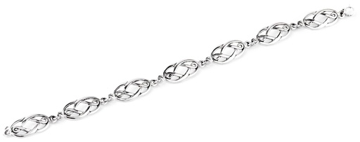 [ark6] NINA Armkette aus Silber – Keltisches Damenarmband mit Knotenflechtwerk 18,5 cm