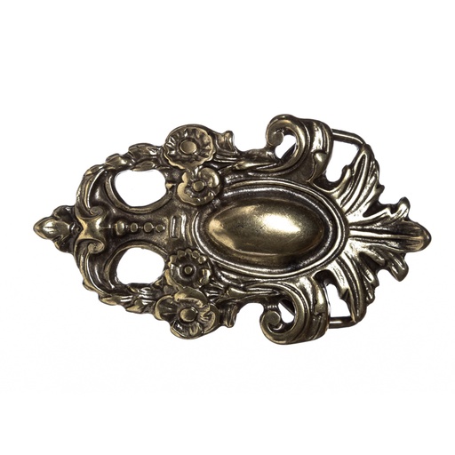 [B623-2] Barock-Schließe „Evangeline“ – Messingfarbene Gürtelschnalle für 4 cm breite Riemen