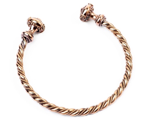 [armb55-2] Keltischer Männer Armreif Tristan aus Bronze – Torques-Replik Ø 6,5 cm