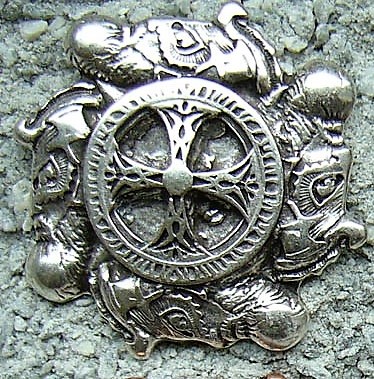 [32443] Wikinger Kreuz, silberfarbener Beschlag
