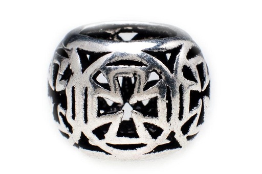[ap31-2] Ronan Kleines Templerkeuz Schmuckperle Silber 925 Bartperle Lockenperle - Accessoire für Historische Gewandungen, Reenactment und Liverollenspiel