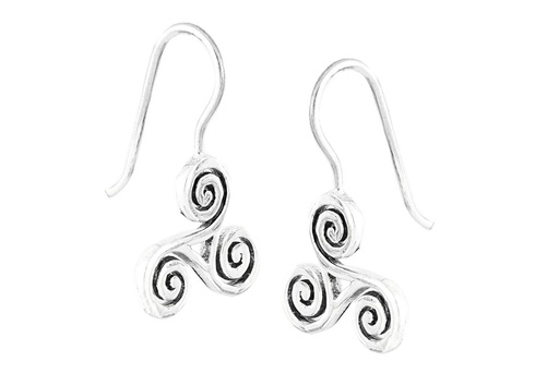 [oh10] Ohrhänger Sini Triskele aus Silber 925 – Keltischer Ohrschmuck 1,4 cm