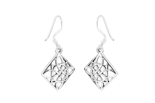 [oh8] Ohrhänger Mandra Keltisches Mandala aus Silber 925 – Boho Ohrschmuck 1,9 cm