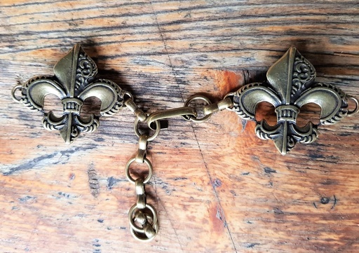 [33983] Mantel-Verschluss FLEUR DE LYS, messingfarben