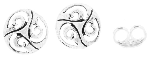 [ost116] Ohrstecker 'Nuada Keltische Triskele' Sterling Silber 925 - Schmuck für Mittelalter, Reenactment und Larp
