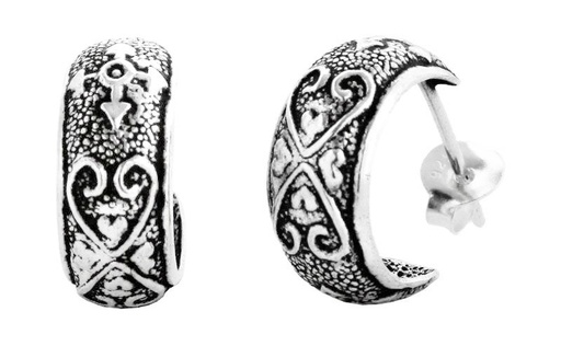 [os86] Ohrstecker Herzfeuer aus Silber 925 – Zarte Herz-Ohrringe 1,4 cm romantischer Schmuck