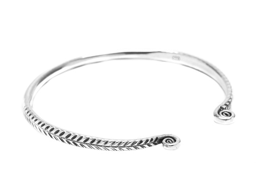 [arm62] SPIRA Armreif aus Silber – Zarter Wikinger Damenreif mit Spiralmuster Ø 6 cm