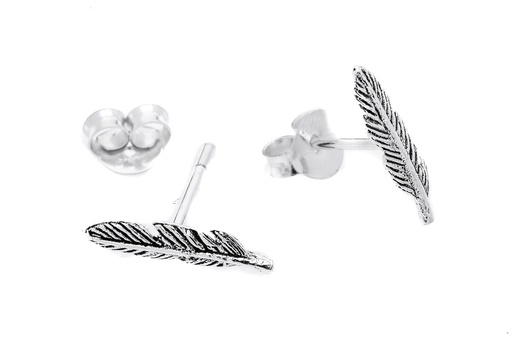 [ost91] KIANA Ohrstecker aus Silber – Kleine Feder Ohrstecker Boho Schmuck 1,2 cm