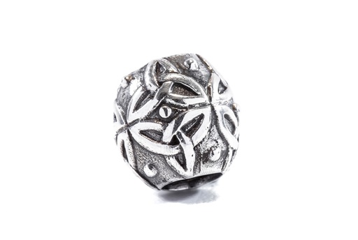 [ap75] Keltische Haar- & Bartperle "Lola" aus Silber 925 – Triskele-Symbol für Fortschritt & Balance 1,2 cm