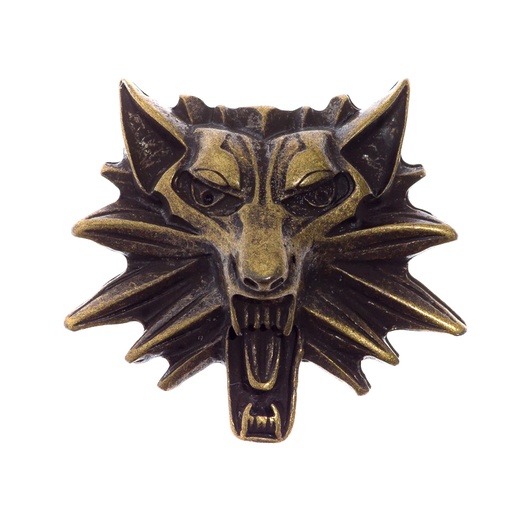 [33645] Wolfkopf Lupus, altmessingfarbener Beschlag