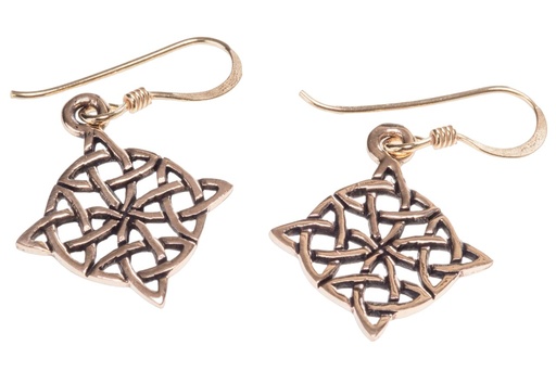 [ohb103] Ohrhänger DANA aus Bronze 3,5 cm – Keltischer Knoten Symbolschmuck